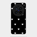 Heart Pattern Black Glass Case Cover For Vivo X200 Pro 5G