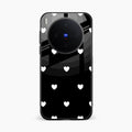 Heart Pattern Black Glass Case Cover For Vivo X300 5G