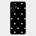 Heart Pattern Black Glass Case Cover For Vivo X50 5G