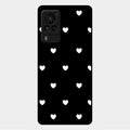 Heart Pattern Black Glass Case Cover For Vivo X60 Pro 5G