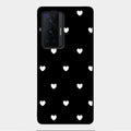 Heart Pattern Black Glass Case Cover For Vivo X70 Pro 5G