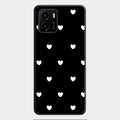 Heart Pattern Black Glass Case Cover For Vivo Y01