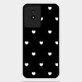 Heart Pattern Black Glass Case Cover For Vivo Y02T