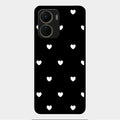 Heart Pattern Black Glass Case Cover For Vivo Y16