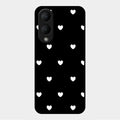 Heart Pattern Black Glass Case Cover For Vivo Y17S