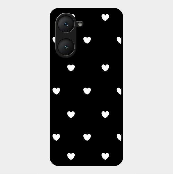 Heart Pattern Black Glass Case Cover For Vivo Y18