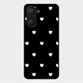 Heart Pattern Black Glass Case Cover For Vivo Y18I