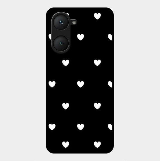 Heart Pattern Black Glass Case Cover For Vivo - ShopOnCliQ