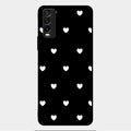 Heart Pattern Black Glass Case Cover For Vivo Y20T