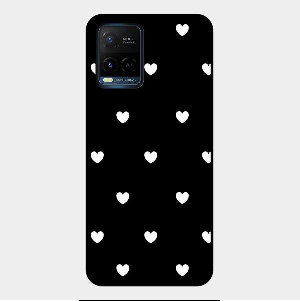 Heart Pattern Black Glass Case Cover For Vivo - ShopOnCliQ
