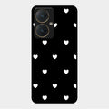 Heart Pattern Black Glass Case Cover For Vivo Y27