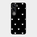 Heart Pattern Black Glass Case Cover For Vivo Y300 5G