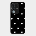 Heart Pattern Black Glass Case Cover For Vivo Y31 Pro 5G
