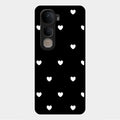Heart Pattern Black Glass Case Cover For Vivo Y400 5G