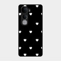 Heart Pattern Black Glass Case Cover For Vivo Y400 Pro 5G