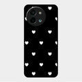 Heart Pattern Black Glass Case Cover For Vivo Y58 5G