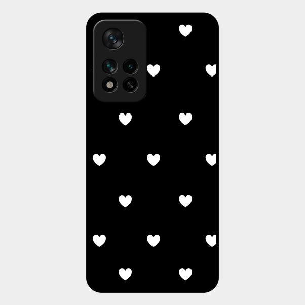 Heart Pattern Black Glass Case Cover For Xiaomi 11I 5G