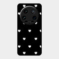 Heart Pattern Black Glass Case Cover For Xiaomi 14 Ultra