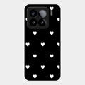 Heart Pattern Black Glass Case Cover For Xiaomi 15 5G