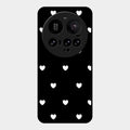 Heart Pattern Black Glass Case Cover For Xiaomi 15 Ultra 5G