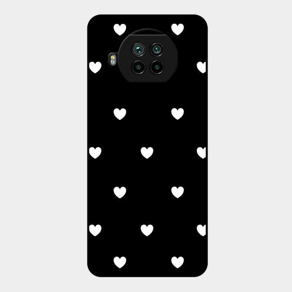 Heart Pattern Black Glass Case Cover For Xiaomi Mi 10I 5G