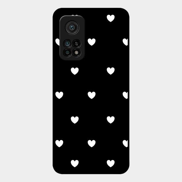 Heart Pattern Black Glass Case Cover For Xiaomi Mi 10T Pro 5G