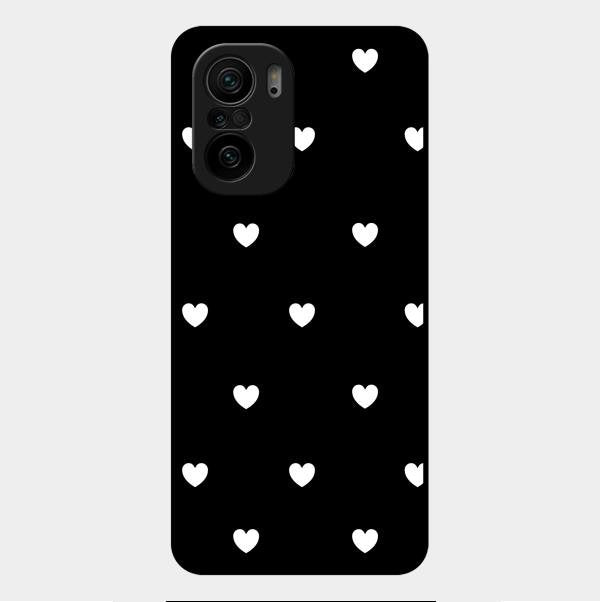 Heart Pattern Black Glass Case Cover For Xiaomi Mi 11X 5G