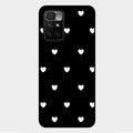 Heart Pattern Black Glass Case Cover For Xiaomi Redmi 10 Prime