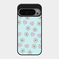 Heart With Blossom Glossy Metal Case Cover For Google Pixel 9 Pro 5G