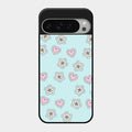 Heart With Blossom Glossy Metal Case Cover For Google Pixel 9 Pro Xl
