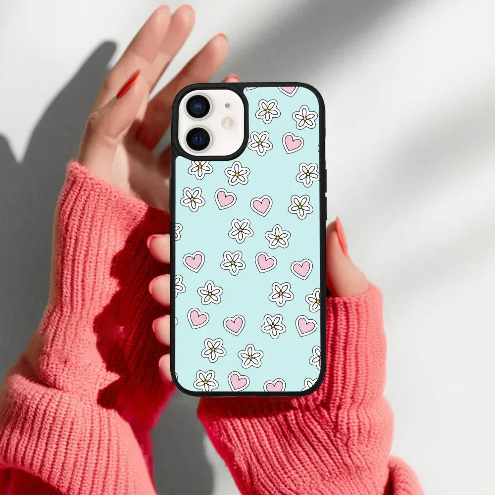 Heart With Blossom Glossy Metal Case Cover For iPhone - ShopOnCliQ