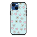 Heart With Blossom Glossy Metal Case Cover For iPhone 13 mini
