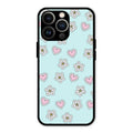 Heart With Blossom Glossy Metal Case Cover For iPhone 13 Pro Max