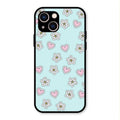 Heart With Blossom Glossy Metal Case Cover For iPhone 13