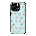 Heart With Blossom Glossy Metal Case Cover For iPhone 14 Pro