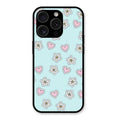 Heart With Blossom Glossy Metal Case Cover For iPhone 15 Pro Max