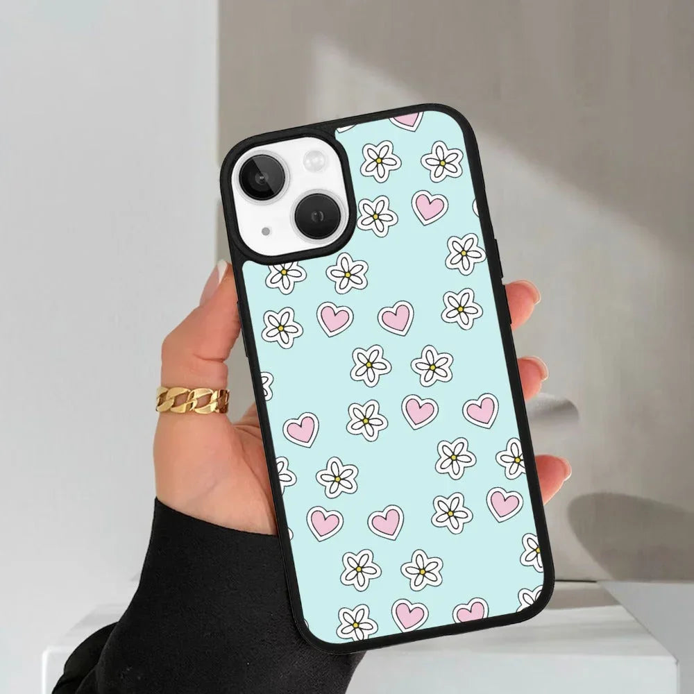 Heart With Blossom Glossy Metal Case Cover For iPhone - ShopOnCliQ
