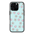Heart With Blossom Glossy Metal Case Cover For iPhone 16 Pro