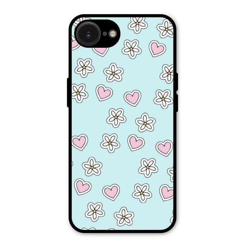 Heart With Blossom Glossy Metal Case Cover For iPhone 16e