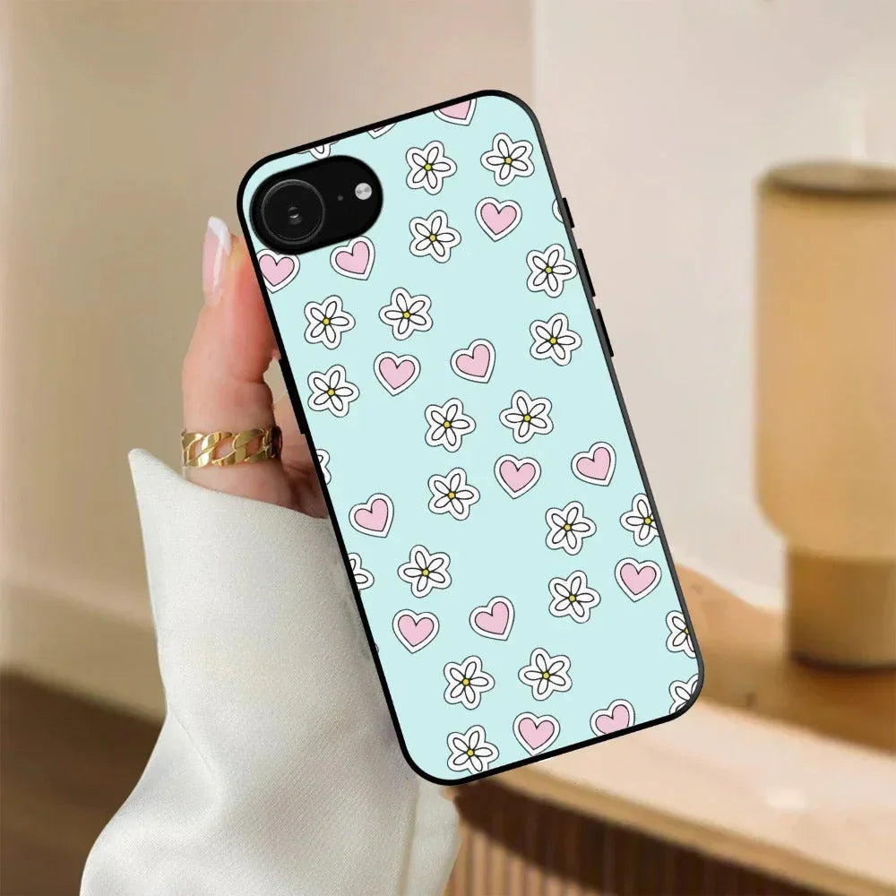 Heart With Blossom Glossy Metal Case Cover For iPhone - ShopOnCliQ