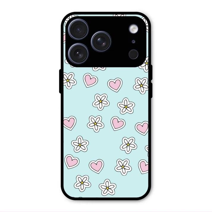 Heart With Blossom Glossy Metal Case Cover For iPhone 17 Pro Max