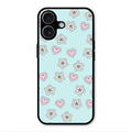 Heart With Blossom Glossy Metal Case Cover For iPhone 17