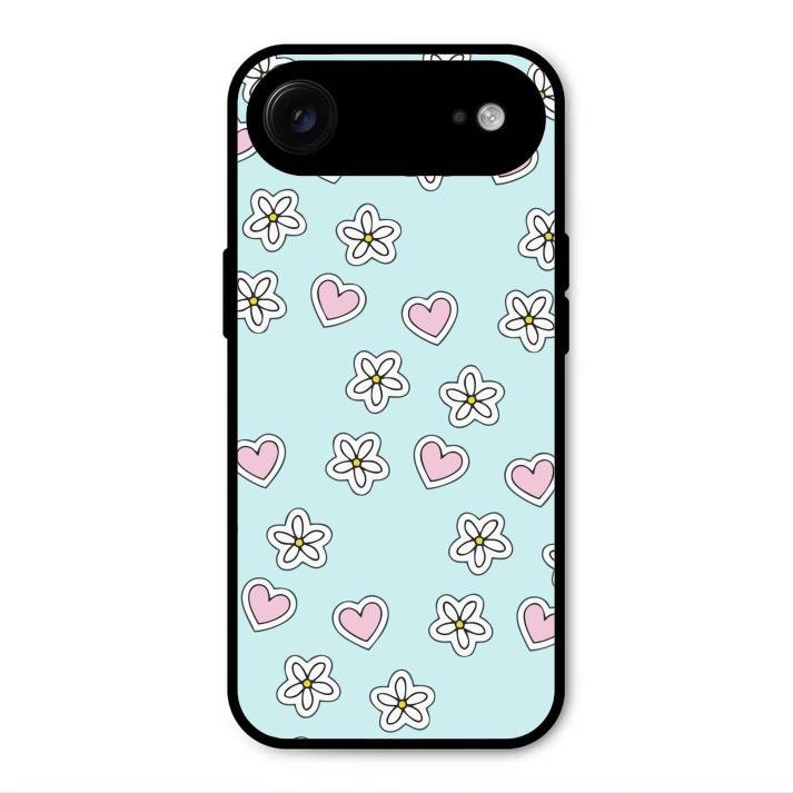 Heart With Blossom Glossy Metal Case Cover For iPhone Air