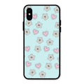 Heart With Blossom Glossy Metal Case Cover For iPhone XS