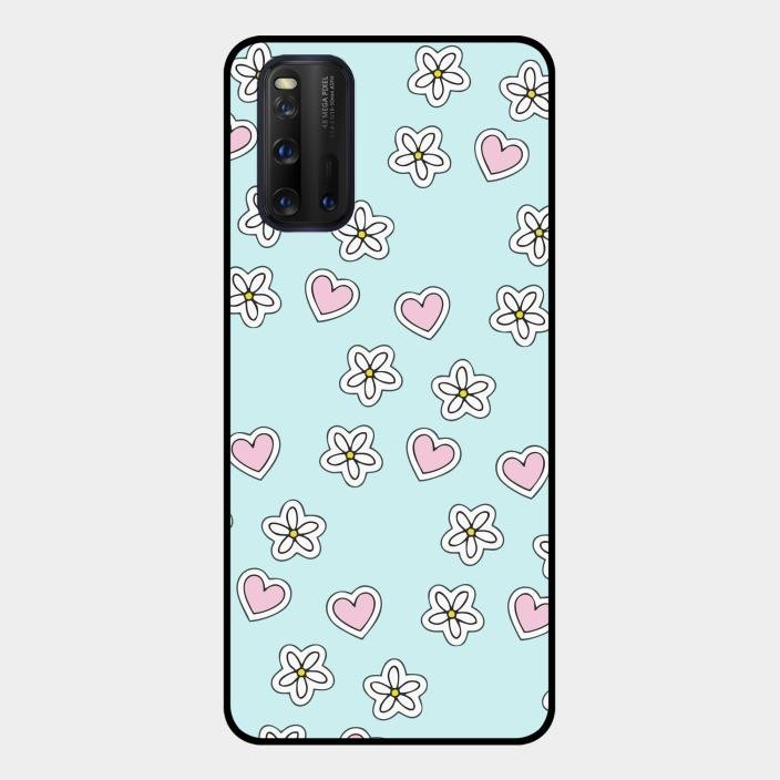 Heart With Blossom Glossy Metal Case Cover For Iqoo 3 5G