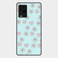 Heart With Blossom Glossy Metal Case Cover For Iqoo 7 Legend 5G