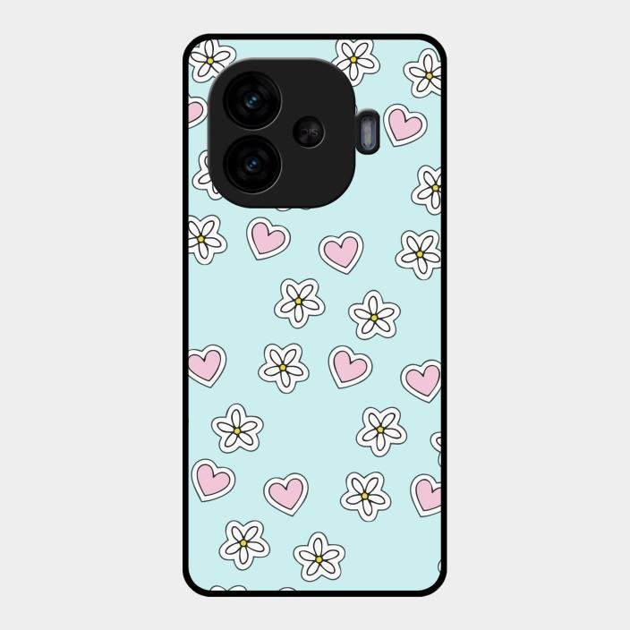 Heart With Blossom Glossy Metal Case Cover For Iqoo Neo 10R 5G