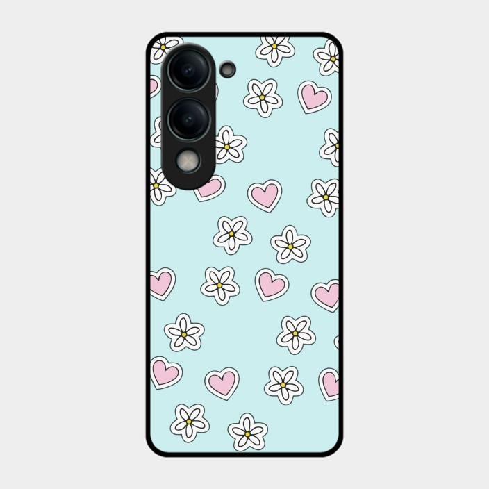 Heart With Blossom Glossy Metal Case Cover For Iqoo Z10 Lite