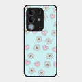 Heart With Blossom Glossy Metal Case Cover For iQOO Z10x 5G