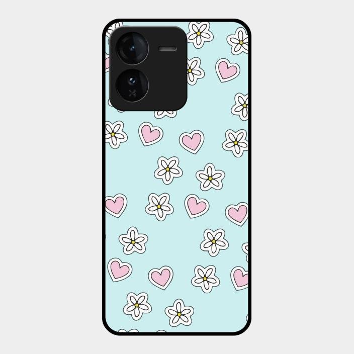Heart With Blossom Glossy Metal Case Cover For Iqoo Z9 5G
